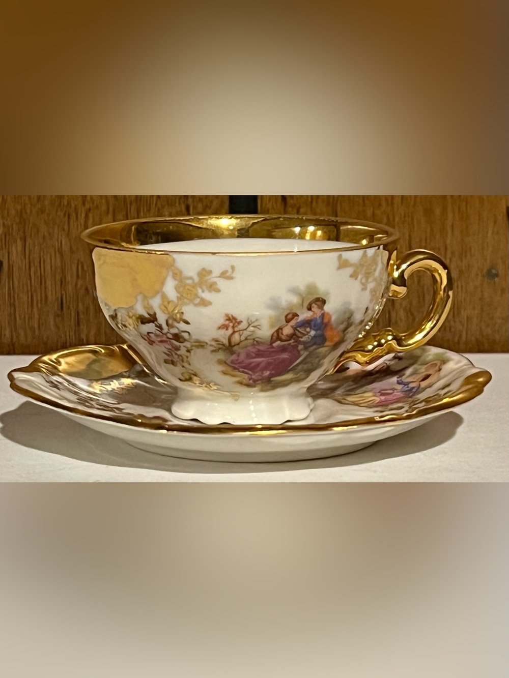 Kunst-Palette Regnitzlosau made in Germany Demitasse Teacup and Saucer